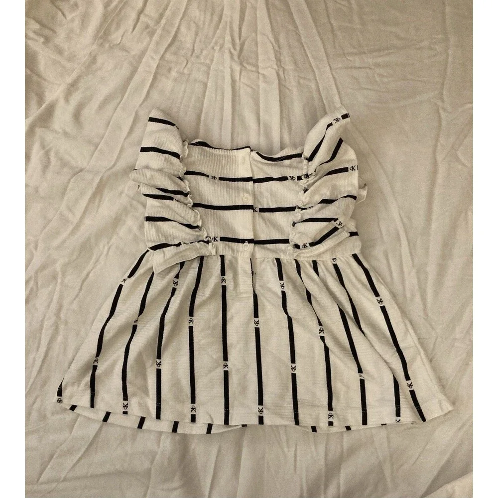 Size 5 Calvin Klein Jeans girl clothes - 1 piece top | ruffle & stripes theme